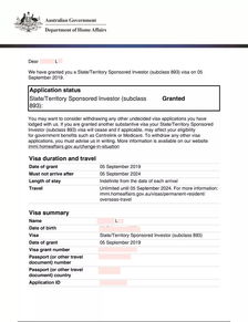 恭喜L女士成功獲得893商業投資者永居簽證！